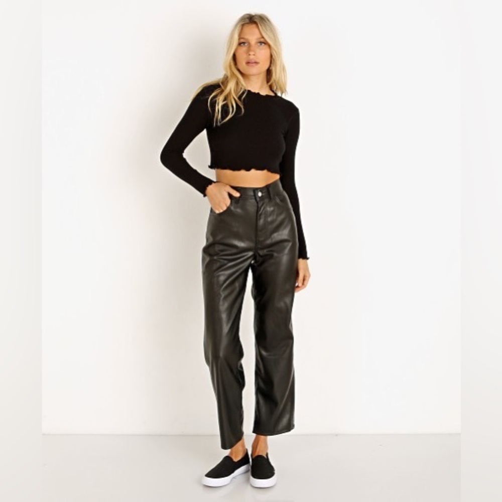 Levi’s faux leather ribcage straight pants